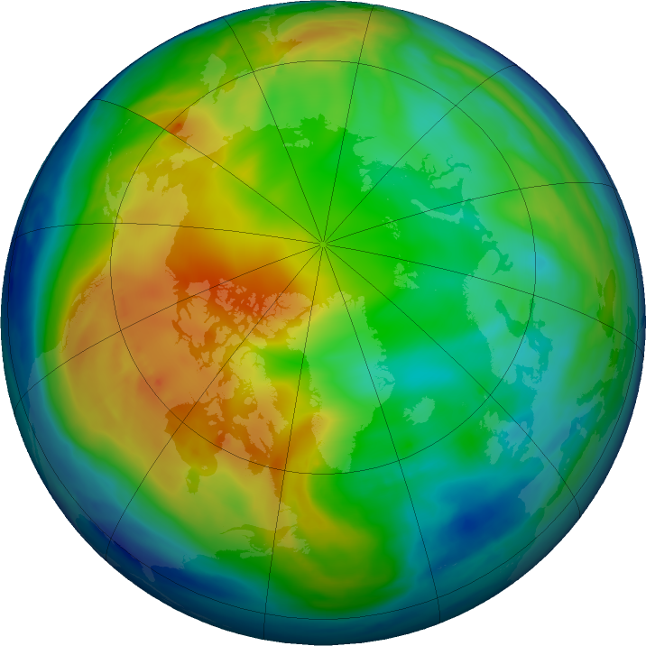 Arctic ozone map for 05 December 2016